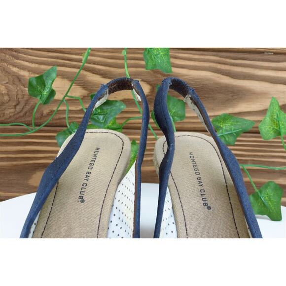 Montego Bay‎ Club Women Sz 8 M Dark Blue Wedge Fabric Shoes - Picture 3 of 10